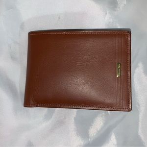 CHRISTIAN DIOR tan calfskin leather BI-FOLD WALLET